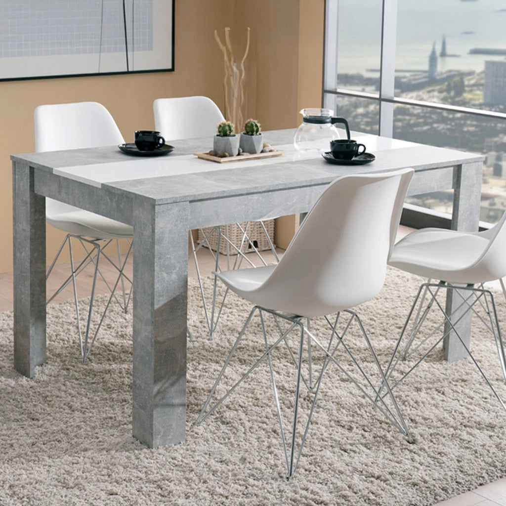 Simala, Tavolo Fisso 6 Posti, 135x80.5x74.5h cm Grigio Cemento