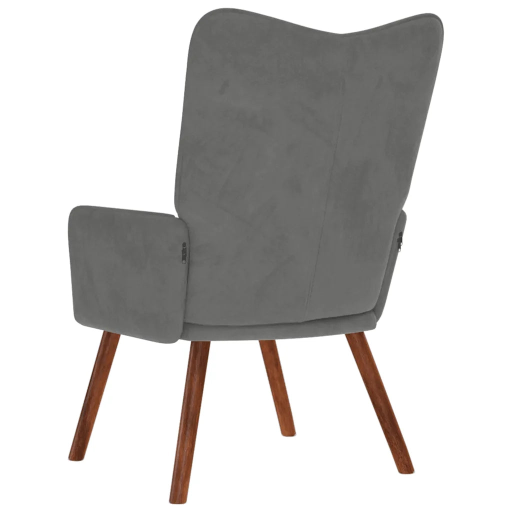 Sedia Relax Grigio Scuro in Velluto 4016811