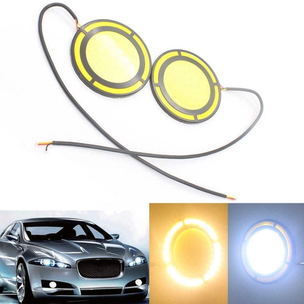 Trade Shop - Coppia Luci Led Marcia Diurne Drl Lampade Auto Antinebbia Cob Bianco Freddo -