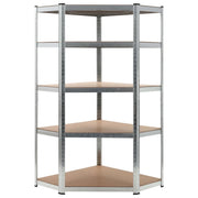 Scaffale portaoggetti per carichi pesanti per officina/garage/attrezzi argento 90 x 90 x 180 cm acciaio e MDF 02_0000704