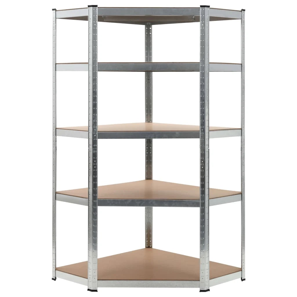 Scaffale portaoggetti per carichi pesanti per officina/garage/attrezzi argento 90 x 90 x 180 cm acciaio e MDF 02_0000704
