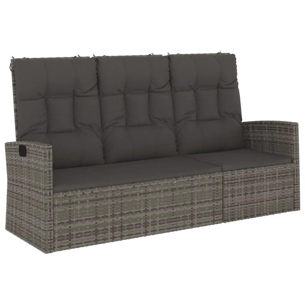 Panca Giardino Reclinabile con Cuscini 173cm Polyrattan Grigiocod mxl 129813