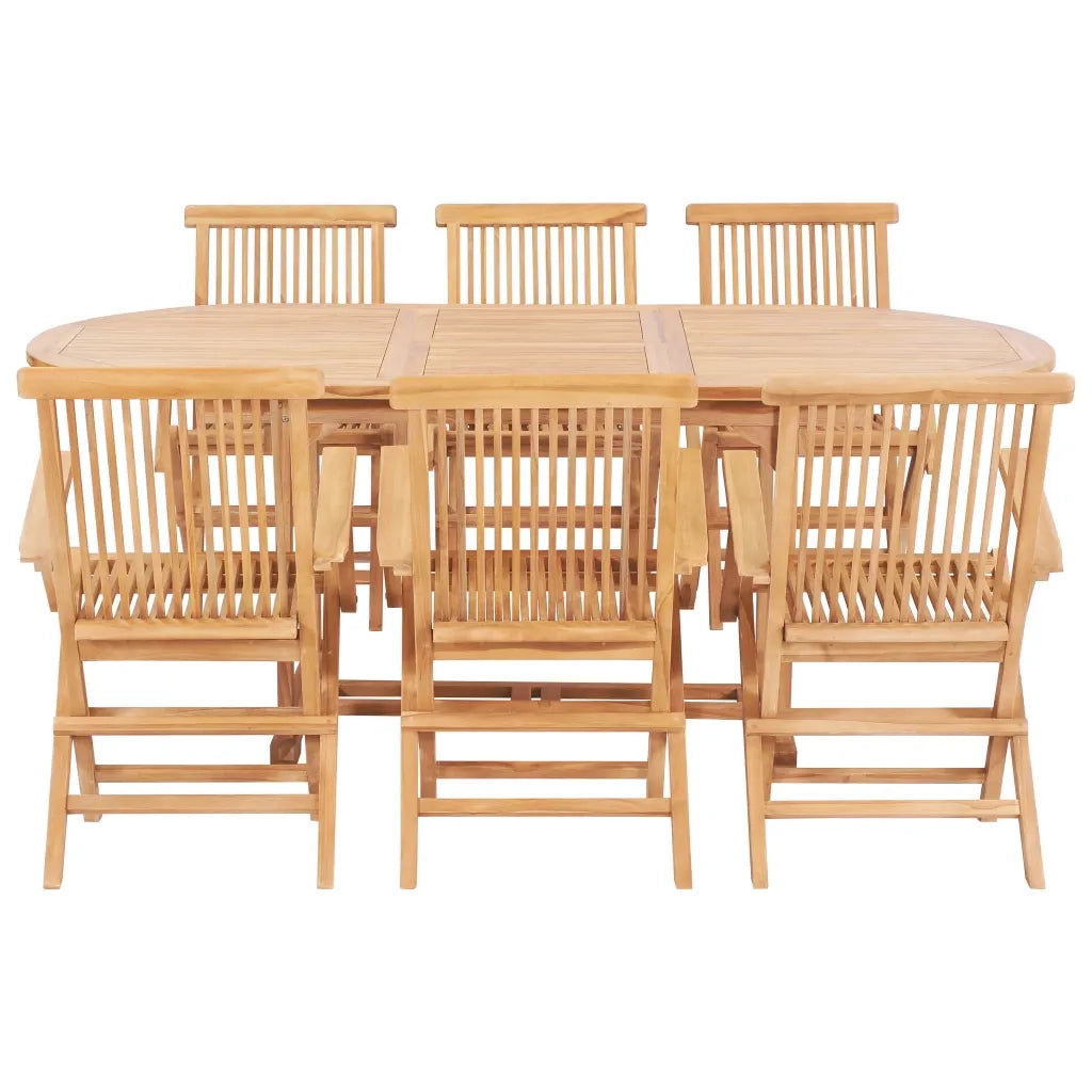 Set da Pranzo per Esterni 7 pz 150-200x100x75 cm Teak Massello cod mxl 35426