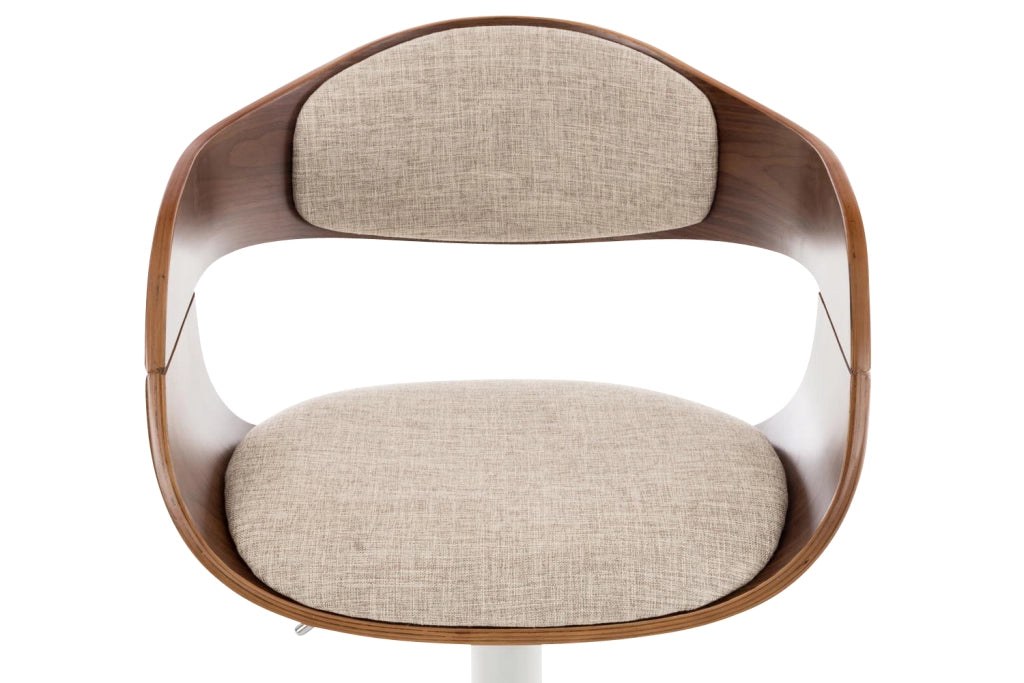 Sgabello cucina KINGSTON in tessuto Noce/crema