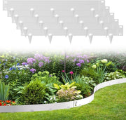 Flessibile bordo 15 x 100 cm | 15 pezzi | con punte Metalliche verniciate chiusura a profilo | imbianchino per giardino argento