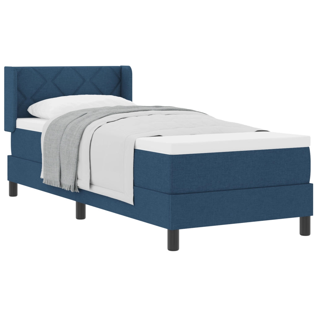 Letto Box Spring  con Materasso Blu 80x200 cm Tessuto