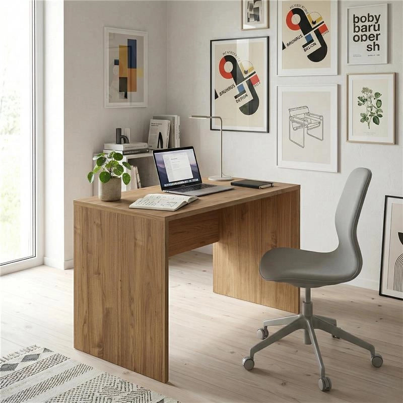 SCRIVANIA RETTANGOLARE MODERNA PER CAMERA DIMENSIONI 76X120X69 CM, COLORE NOCE