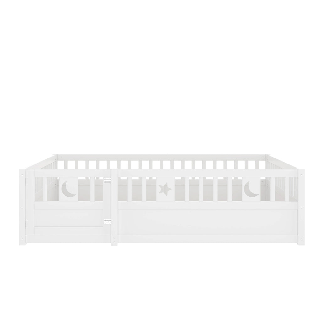 Letto per bambini 140x190 cm con sponde di sicurezza, bianco