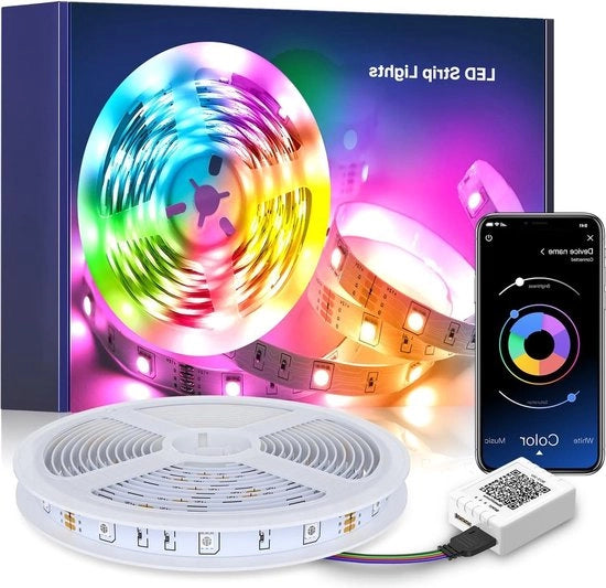Striscia LED RGB da 5m - illuminazione LED a colori cambianti - con telecomando IR - 16 milioni di colori - sincronizzazione musicale - per TV, camera da letto, cucina, soffitto, festa.