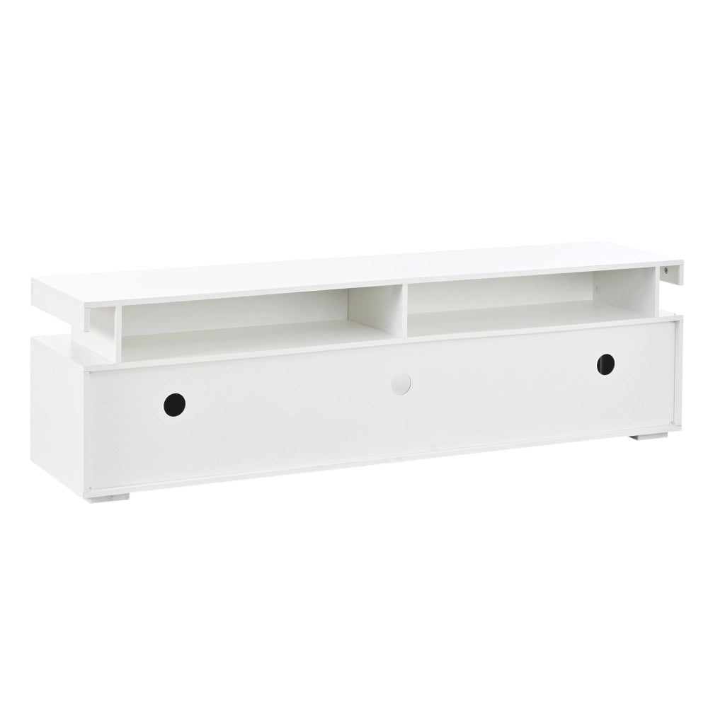 Mobile TV da terra 150 x 35 x 43 cm; 3 ante; LED e USB; bianco in truciolare