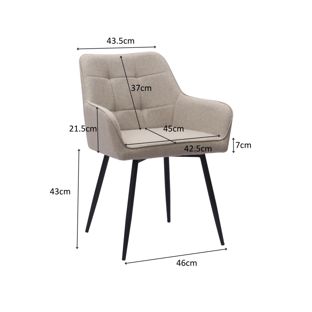 Sedie da Pranzo con Braccioli e Imbottite ¨C MINIMAL ¨C Set 2 Pezzi, Schienale Alto