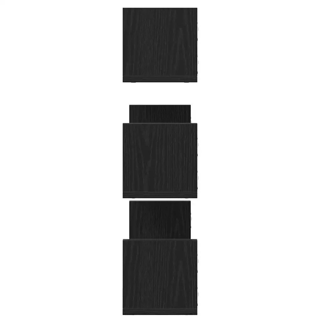 Mensole da Parete 3pz Rovere Nero 58x18x18 cm in Truciolato 868071