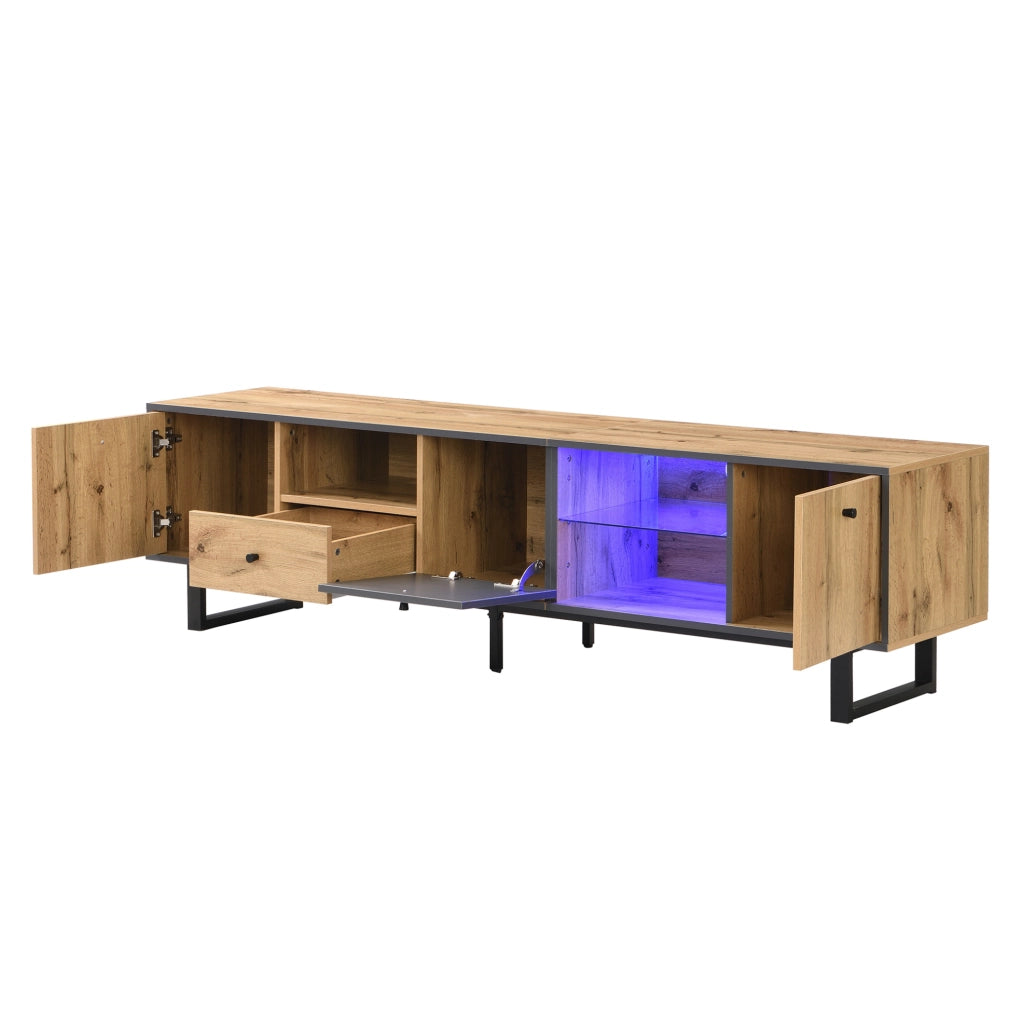 Mobile TV moderno 190 cm con LED, ante e cassetto