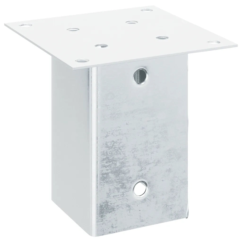 Basi per Pali Quadrate 4 pz Argento 91x91 mm in Acciaio Zincato 42000010