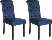 Set di 2 sedie da pranzo Lisburn blu,Velluto
