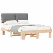 Letto matrimoniale | Letto per adulti | Letto con Testiera Rivestita Grigio chiaro 150 x 200 cm
