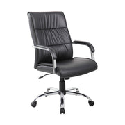 Sedia da ufficio Bangkok, Poltrona direzionale con braccioli, Sedia ergonomica da ufficio, 69x60h105/115 cm, Nero