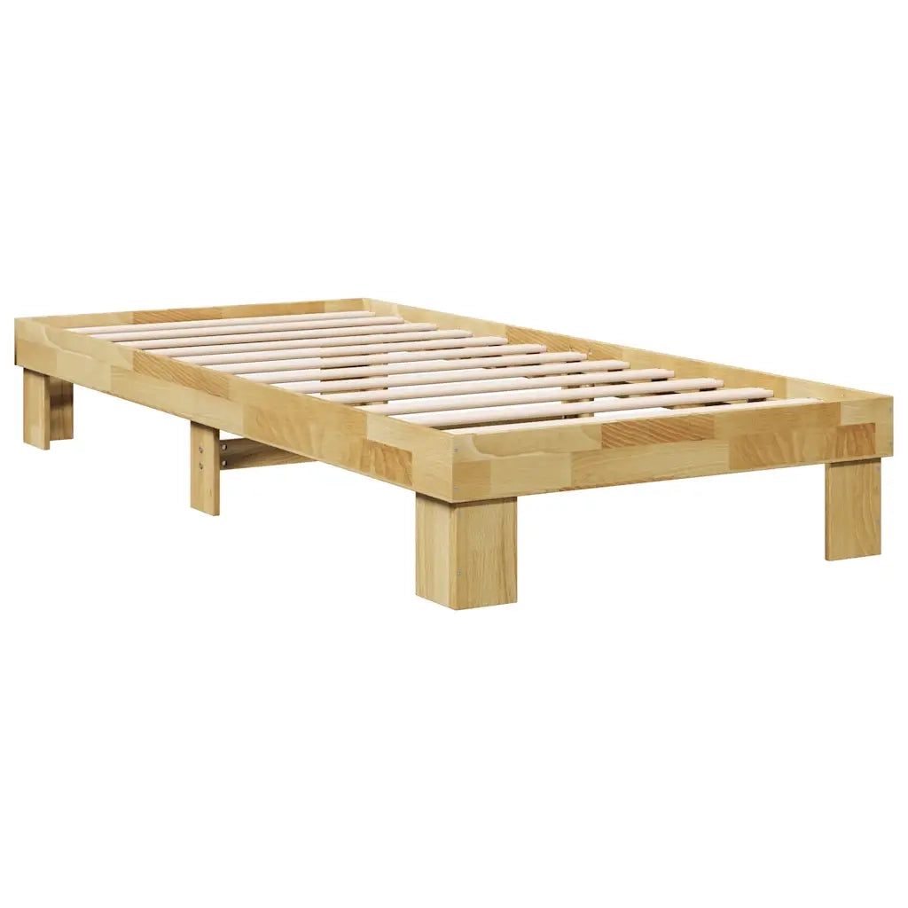 Struttura Letto Senza Materasso 75x190 cm in Legno di Rovere 851956