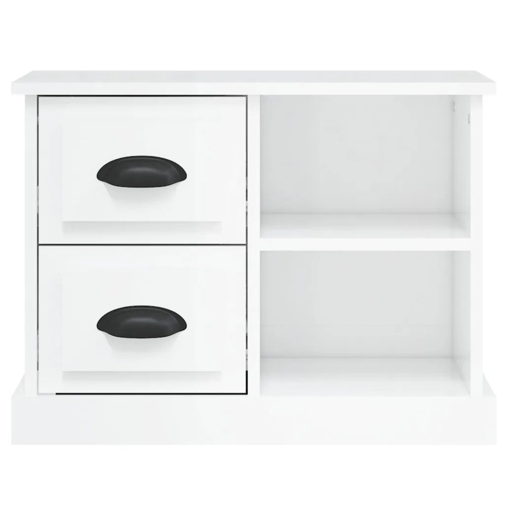 Comodino-Tavolino da notte Bianco Lucido 60x35,5x45 cm