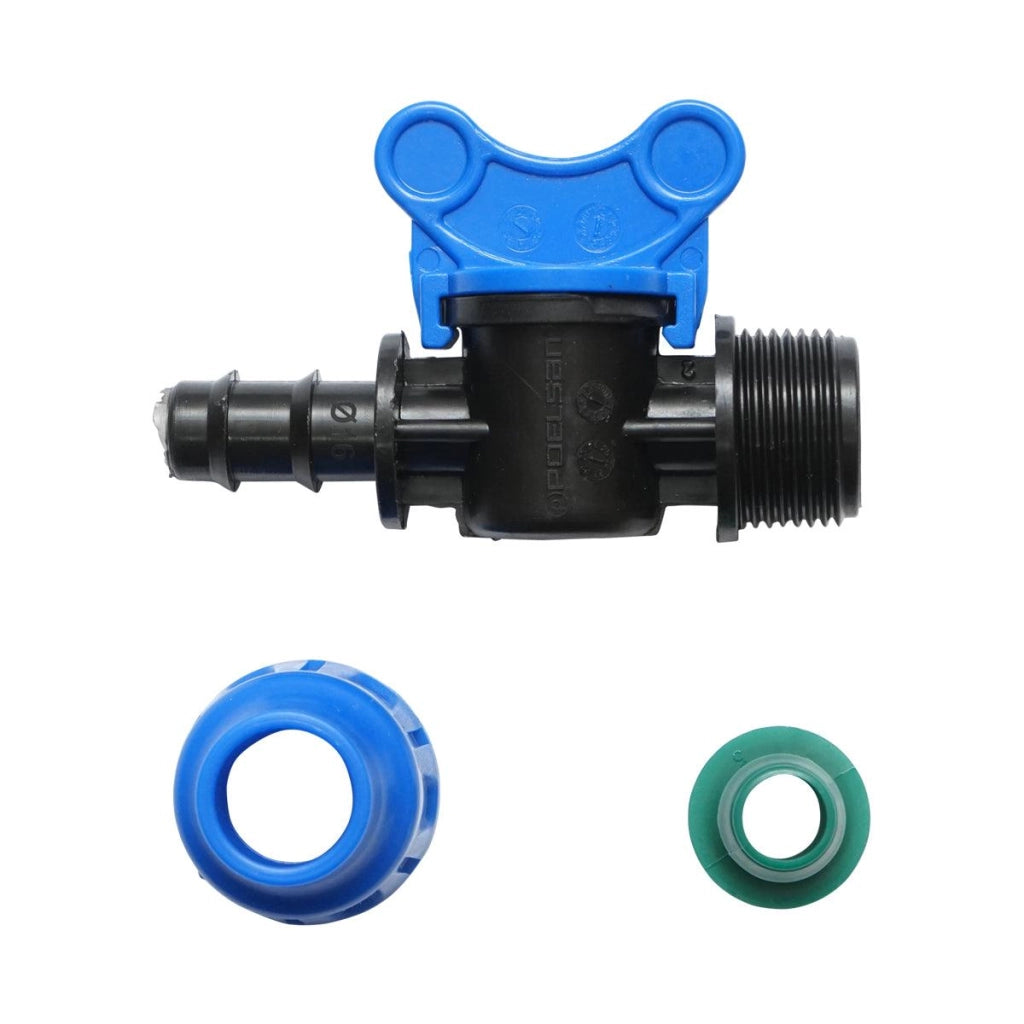 Valvola PN8-16x16mm per sistemi di irrigazione a goccia, Rubinetto per Tubi di irrigazione a Goccia