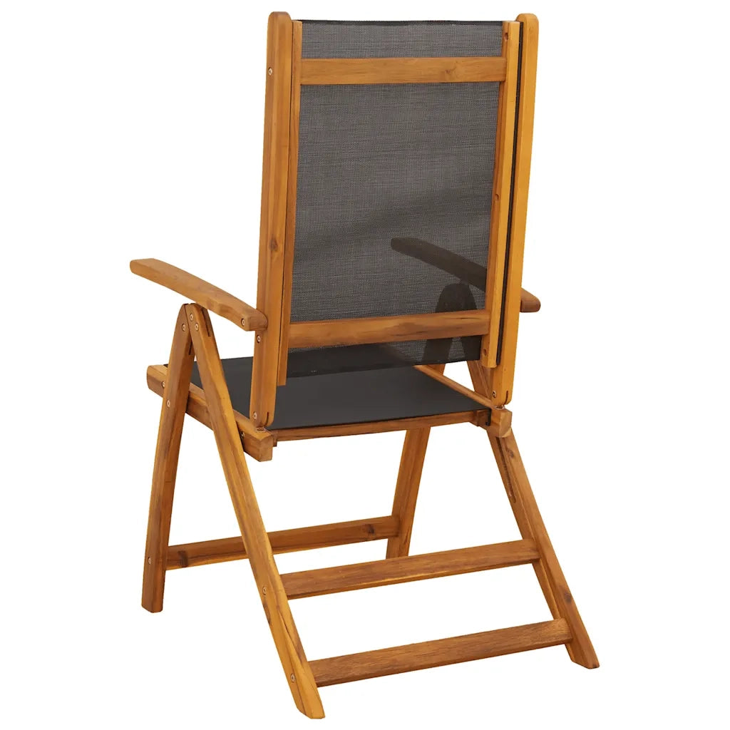 Sedie da Giardino Pieghevoli 8 pz Massello d'Acacia e Textilene 3120456