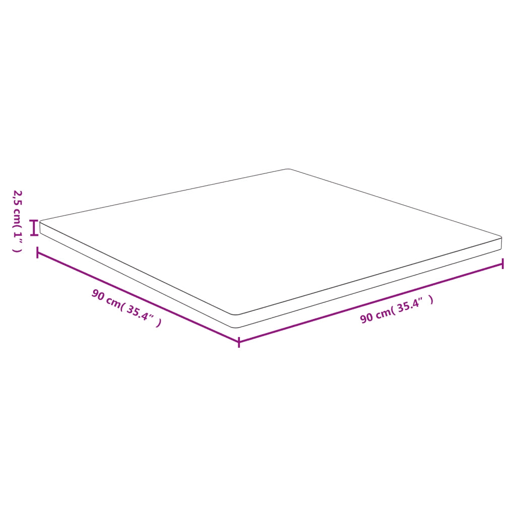 Piano del Tavolo 90x90x2,5 cm in Bambù 352703