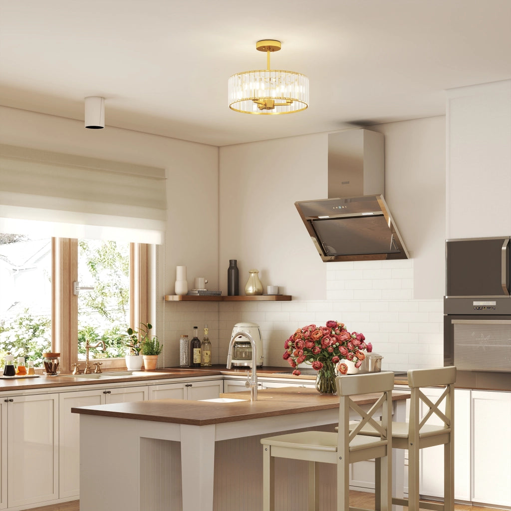Lampadario a sospensione cristallo 3 luci ¨C Xylo ¨C metallo oro design classico