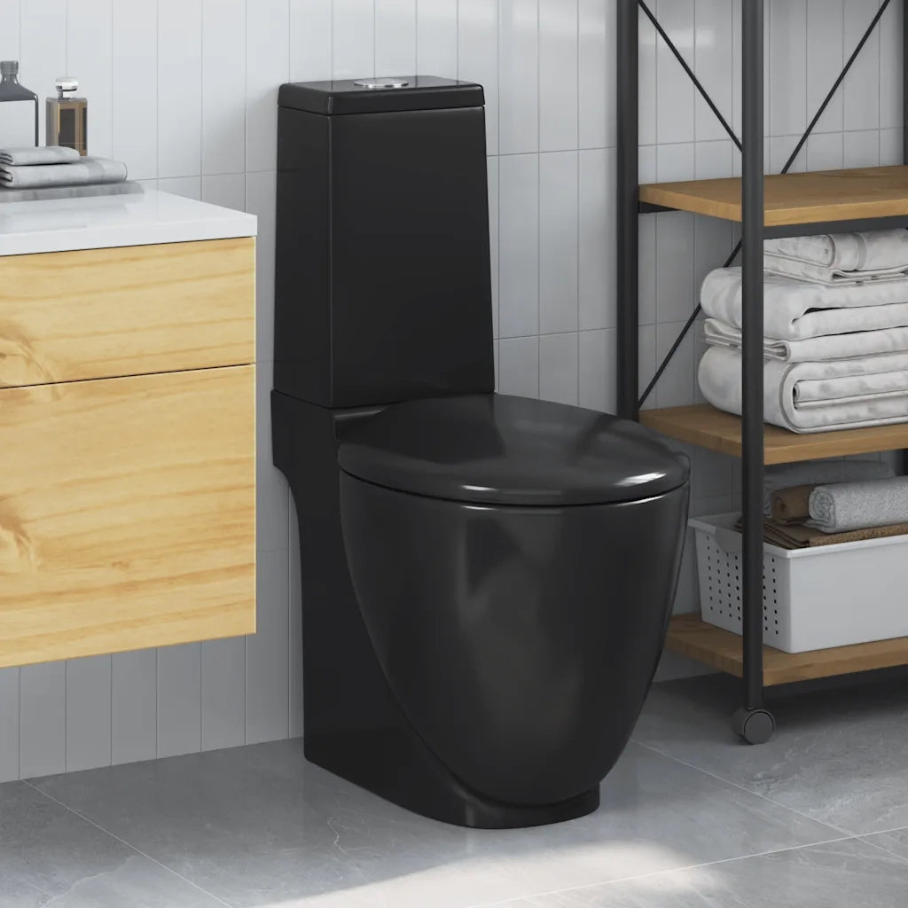 Vaso WC in Ceramica con Scarico Dietro Nero CFW4931671