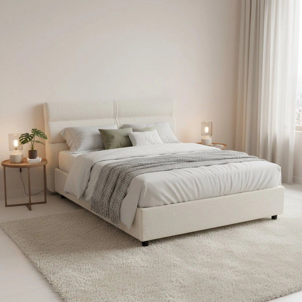 Brivio, Letto Piazza e Mezza Sfoderabile Made in Italy, Beige