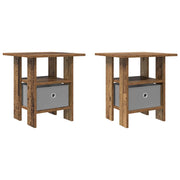 Set di 2 Comodini | Armadio da Notte | Mobiletto da notte Legno vecchio 41 x 40 x 45 cm Legno multistrato