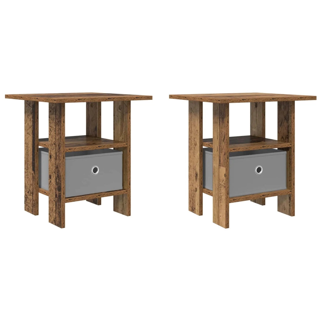 Set di 2 Comodini | Armadio da Notte | Mobiletto da notte Legno vecchio 41 x 40 x 45 cm Legno multistrato
