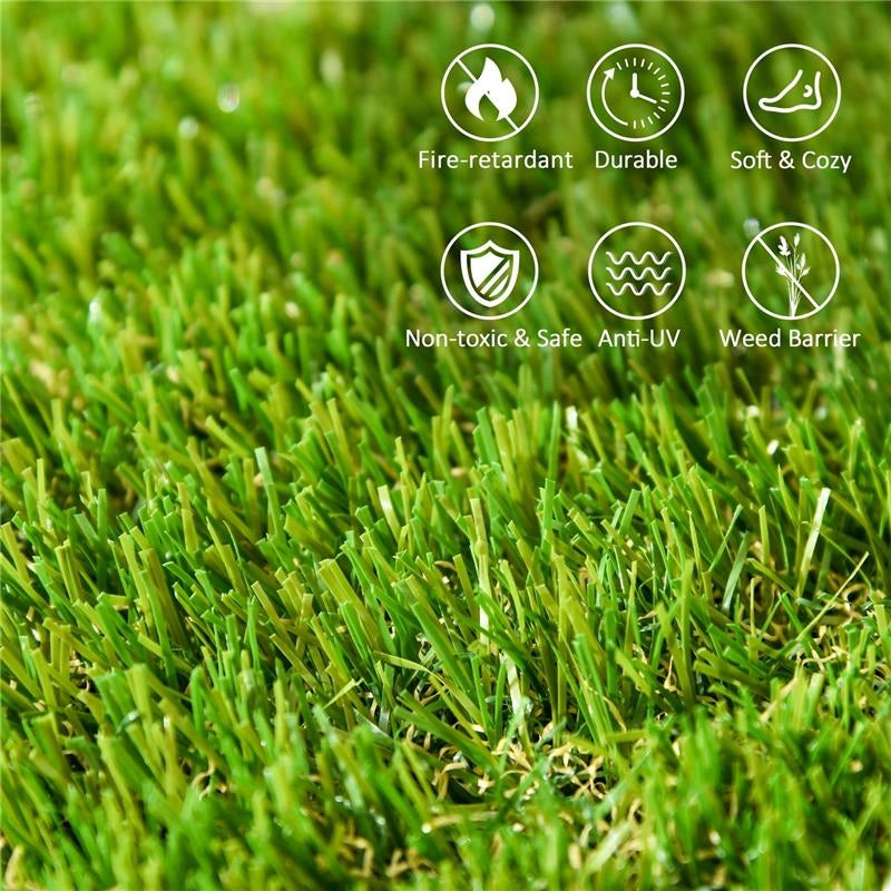 PIASTRELLE DA GIARDINO CON ERBA SINTETICA 30X30CM 10 PEZZI, PRATO ARTIFICIALE REALISTICO, VERDE
