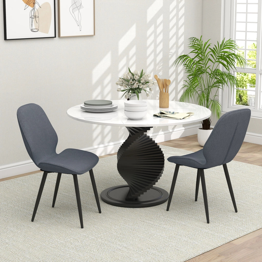 Sedia da Pranzo con Schienale Curvo e Gambe in Metallo ¨C Zephmum ¨C Grigio