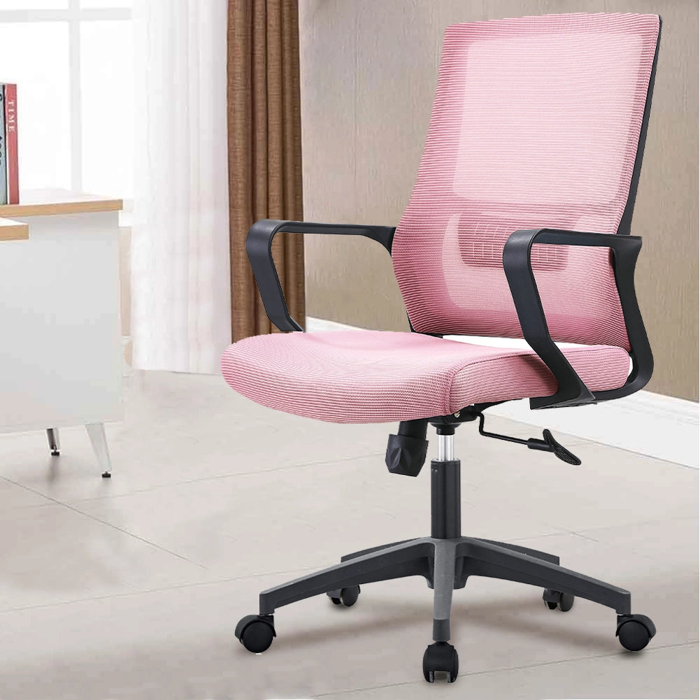 Sedia da Ufficio Rosa Poltrona da Scrivania Studio Cameretta Altezza Regolabile