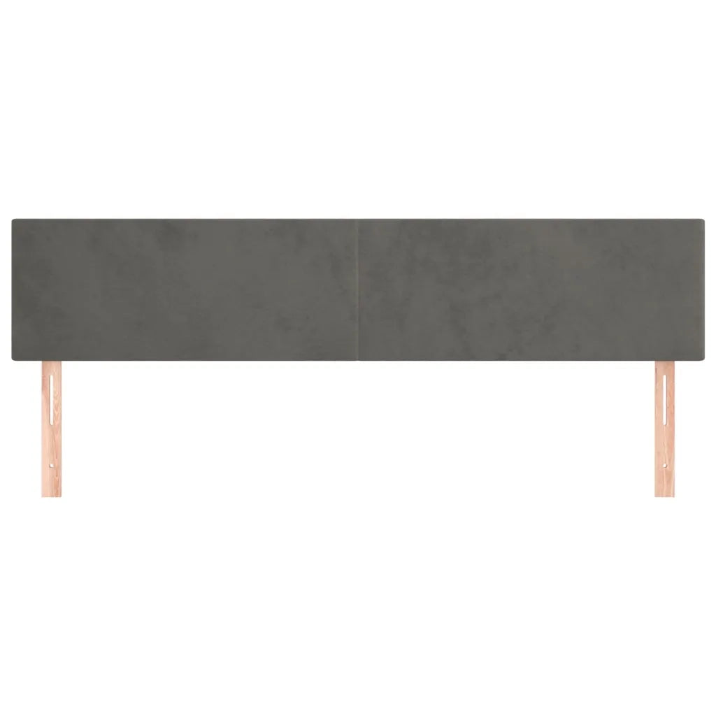 Testiera 2 pz Grigio Scuro 80x5x78/88 cm in Velluto