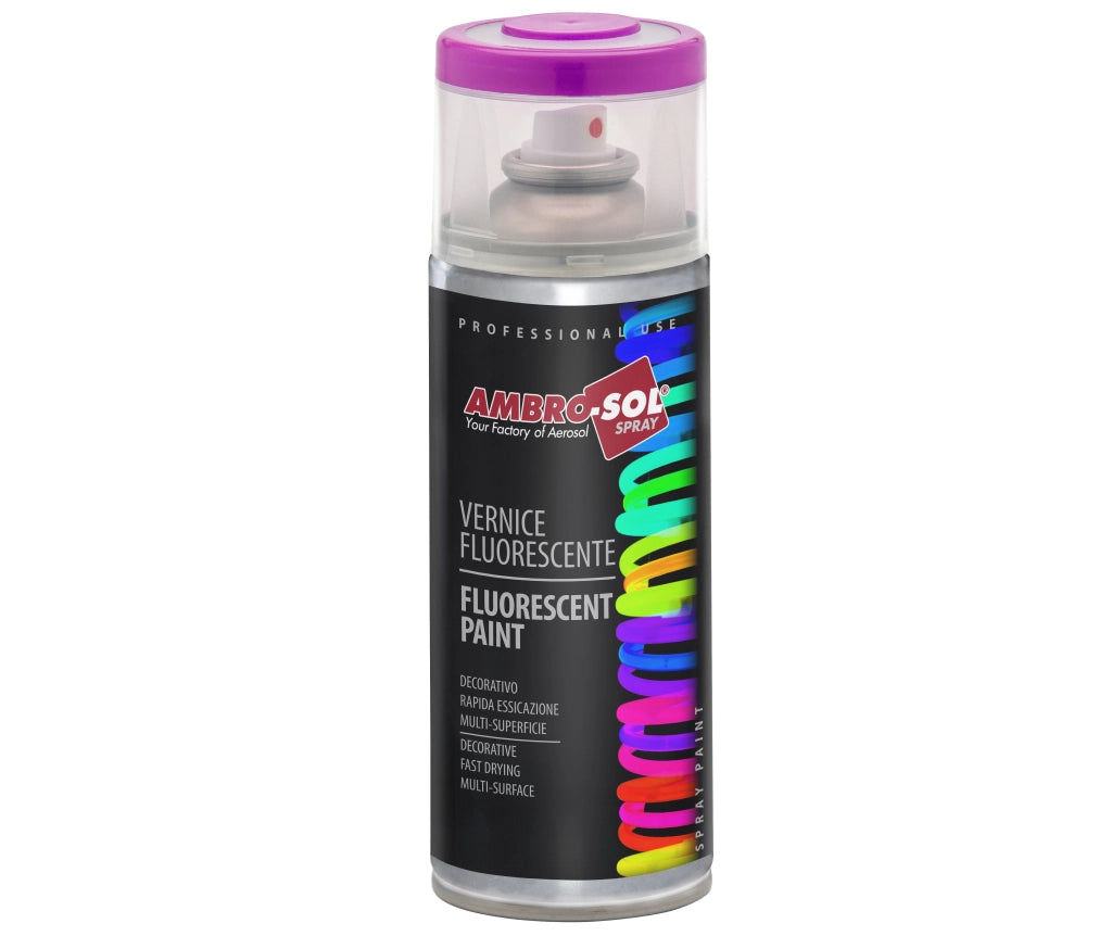 BOMBOLETTA SPRAY FLUORESCENTE AMBROSOL 400 ml - Arancio - 6 pezzi- AMBROSOL