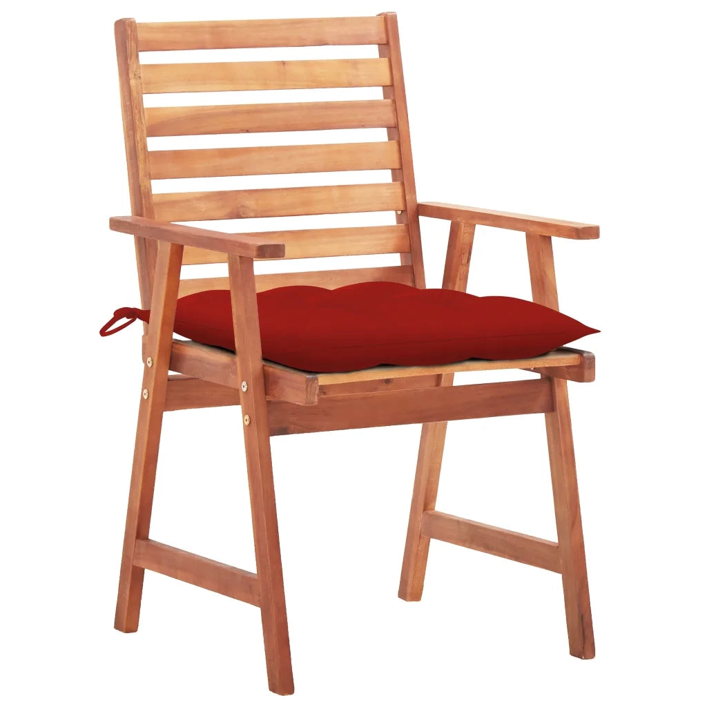 Sedie da Pranzo da Esterni con Cuscini 2 pz Massello di Acacia cod mxl 44074