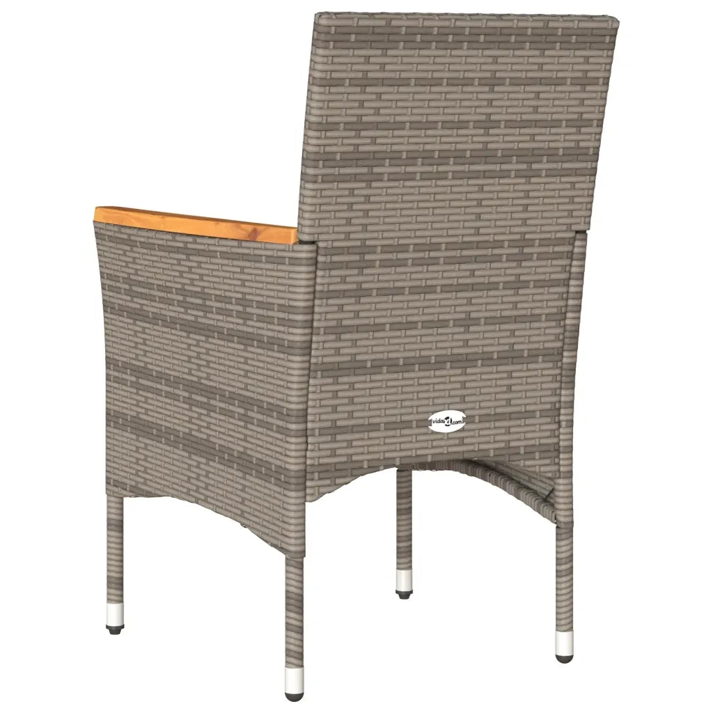 Sedie da Giardino con Cuscini 2 pz | Sedie da Esterno Grigie in Polyrattan