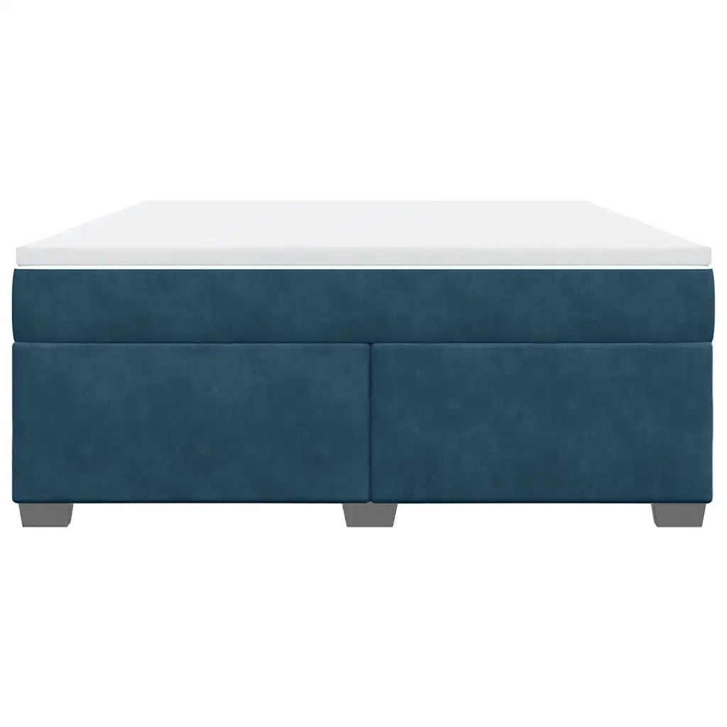 Giroletto a Molle con Materasso Blu Scuro 180x200 cm in Velluto 3285303