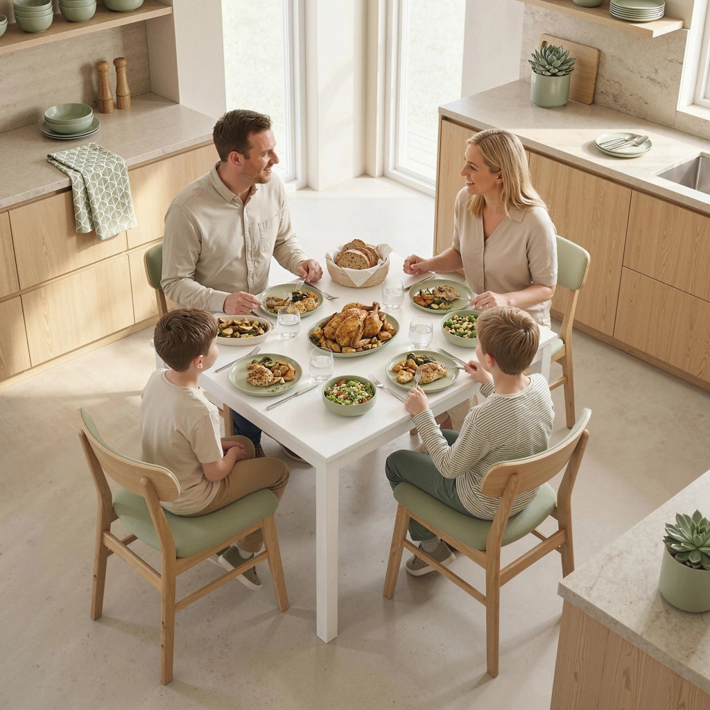 Tavolo da Pranzo Allungabile 80-120x70x74 cm Rettangolare Salvaspazio in MDF Bianco