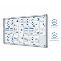 Bacheca con Ante Scorrevoli 181,5X98,2X5,9 cm in Alluminio Fondo Magnetico Silver