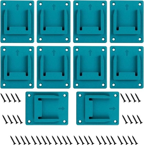 Kit di supporti per strumenti da forare 10 pezzi per batterie 18V 14.4V con 40 viti di fissaggio