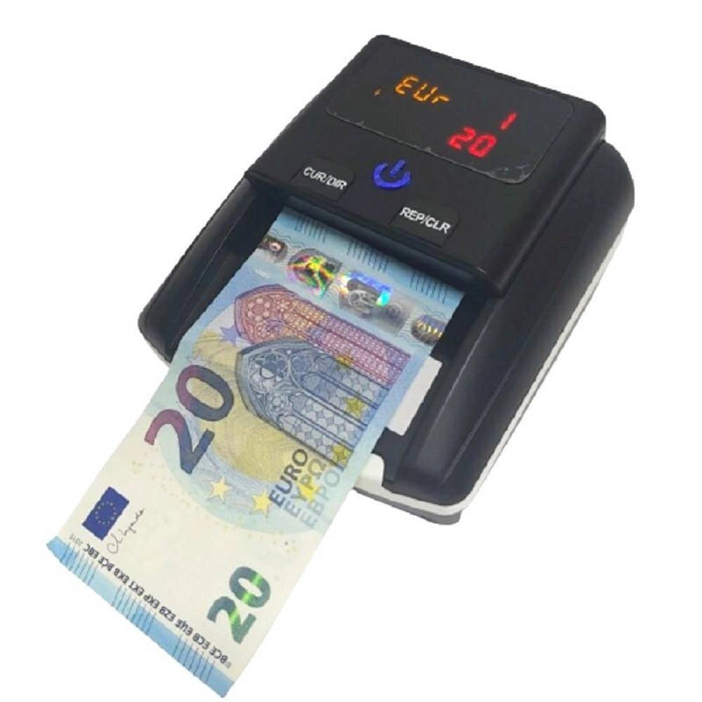 Trade Shop - Rilevatore Conta Banconote False Verifica Soldi Falsi Nero Con Batteria Al Litio -