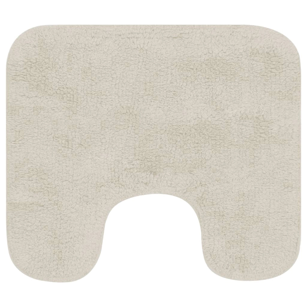 Set di 2 tappeti da bagno in tessuto bianco 02_0005671