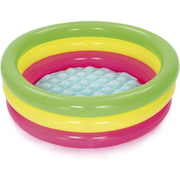 Trade Shop - Piscina Gonfiabile Tonda Summer Piscinetta Per Bambini A 3 Anelli 70x24cm 51128 -