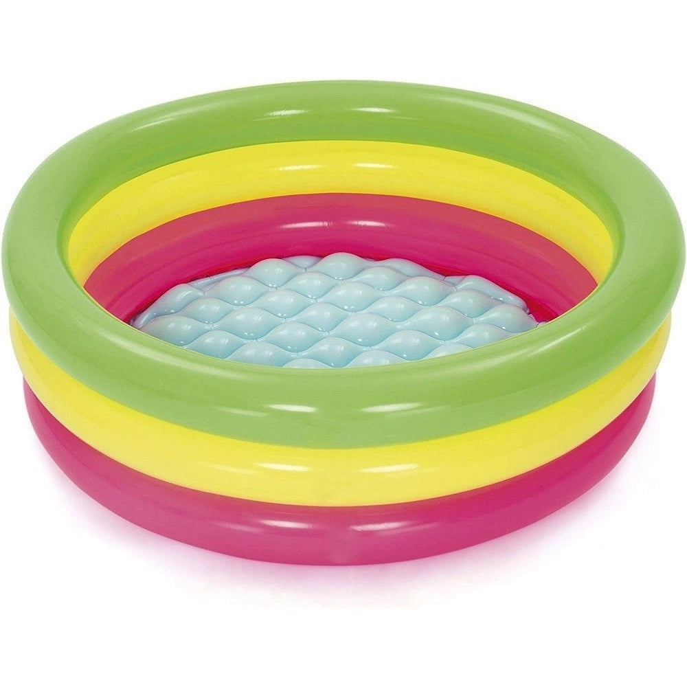 Trade Shop - Piscina Gonfiabile Tonda Summer Piscinetta Per Bambini A 3 Anelli 70x24cm 51128 -