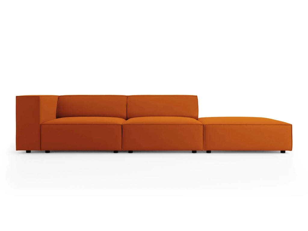 Cosmopolitan Design - Divano destro "Arendal" 4 posti in velluto terracotta 