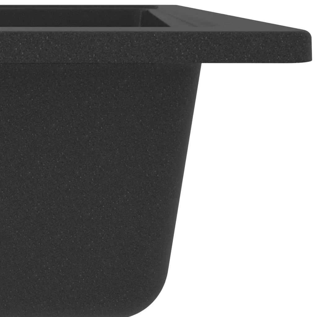 Lavello da cucina con foro troppopieno 58 x 44 cm granito nero 02_0004360