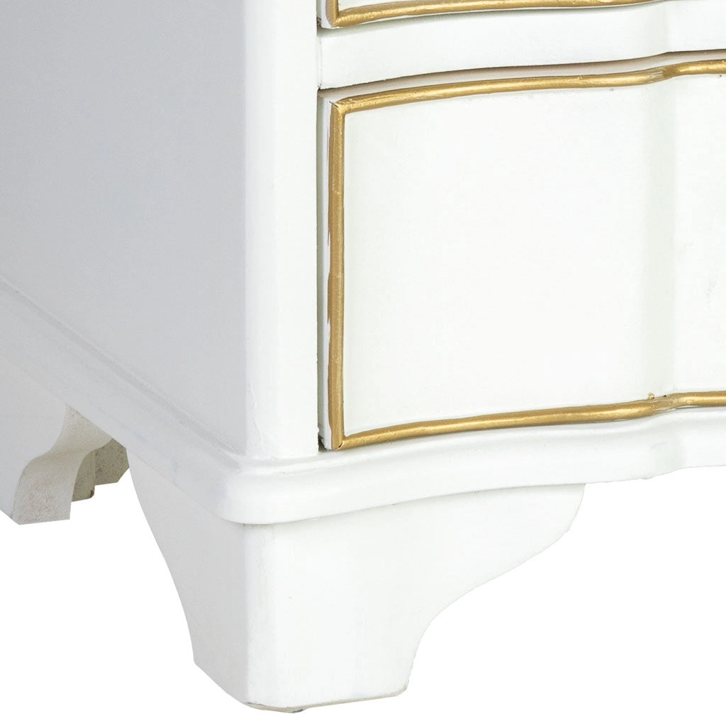 Comodino in legno bianco 50x35x60h cm