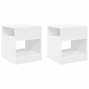 Tavolino 2 pz | Tavolo laterale Bianco 40,5 x 40 x 45 cm Legno multistrato